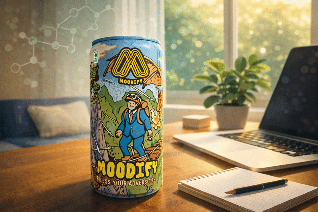 Energy Drinks vs Functional Drinks: Health, Hype & What Indians Really Think Moodify Beverage on your office desk